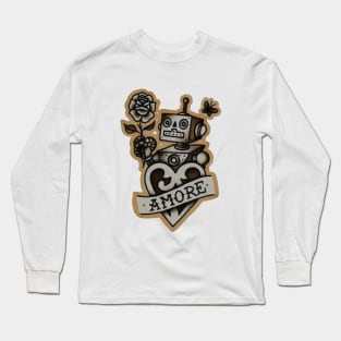 Vintage style tattoo design of retro robot. Long Sleeve T-Shirt